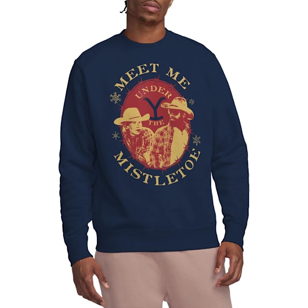 Yellowstone Unisex Vuxen Träffas Under Misteln Jul Navy L