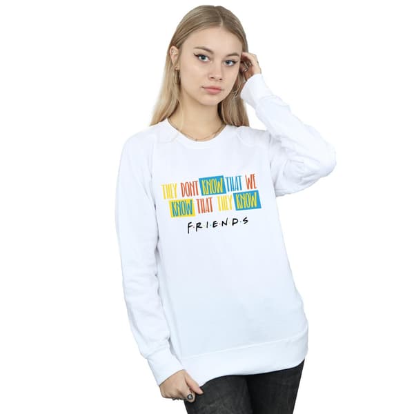 Friends Dam/Damer De Vet Inte Script Sweatshirt M Vit White M