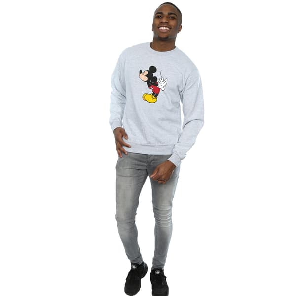 Disney Herr Mickey Mouse Split Kiss Tröja M Heather Grey Heather Grey M