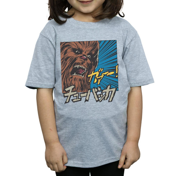 Star Wars Girls Chewbacca Roar Pop Art Bomull T-shirt 9-11 År Sports Grey 9-11 Years