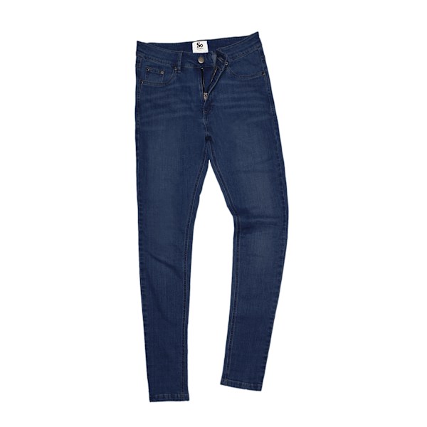 AWDis So Denim Dam/Kvinnor Lara Skinny Fit Jeans 10L Mörk Blå Dark Blue Wash 10L