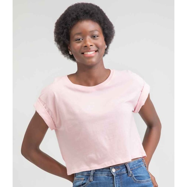 Mantis Dam/Damer Ekologisk Croppad T-shirt XS Mjuk Rosa Soft Pink XS