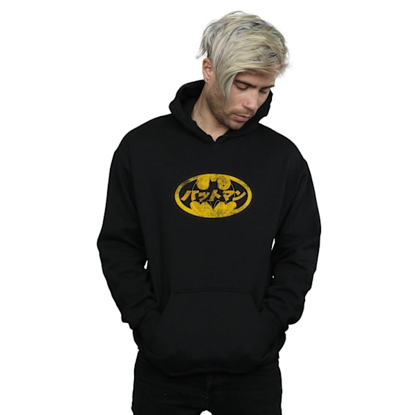 DC Comics Herr Batman Japansk Logotyp Gul Hoodie L Svart Black L