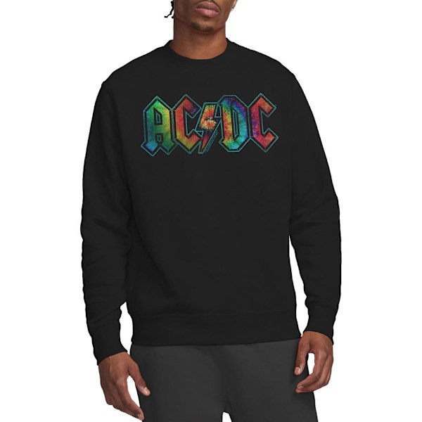AC/DC Unisex Vuxen Tie Dye Logotyp Sweatshirt S Svart Black S