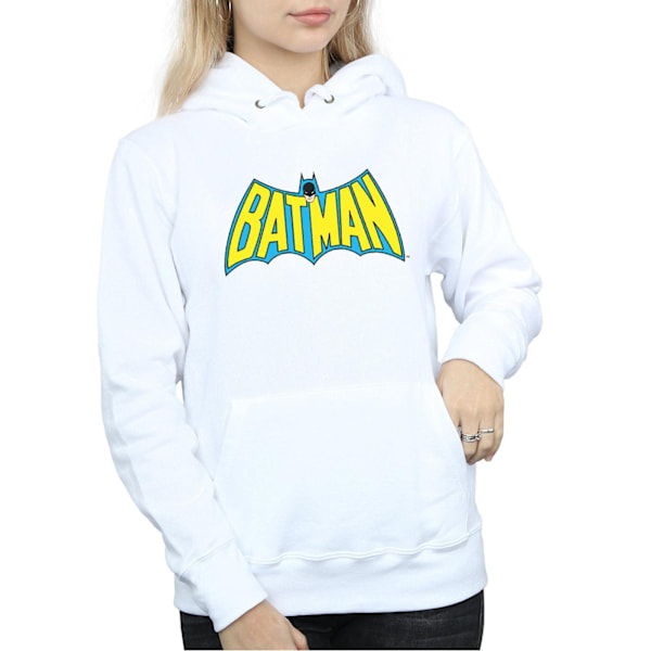 DC Comics Dam/Kvinnor Batman Retro Logo Hoodie M Vit White M