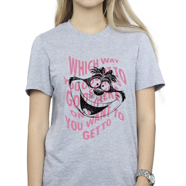 Disney Dam/Damer Alice I Spegellandet Cheshire Cat Bomullspojke Sports Grey S