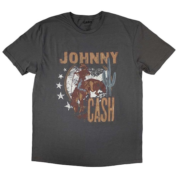 Johnny Cash Unisex Cowboy T-shirt XXL Charcoal Grey Charcoal Grey XXL