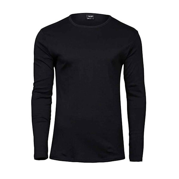 Tee Jays herr Interlock långärmad T-shirt L svart Black L