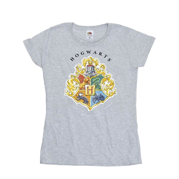 Harry Potter dam/kvinna Hogwarts skolemblem bomull T-shirt Sports Grey L