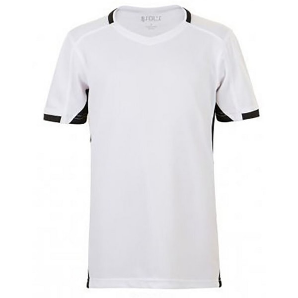 SOLS Barn/barn Classico Kontrast Kortärmad fotboll T-S White/Black 10 Years