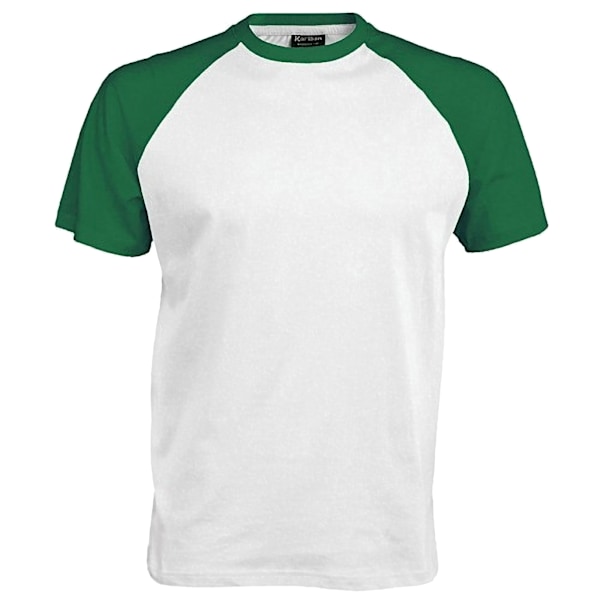 Kariban Herr Kortärmad Baseball T-Shirt L Vit/Forest White/Forest L