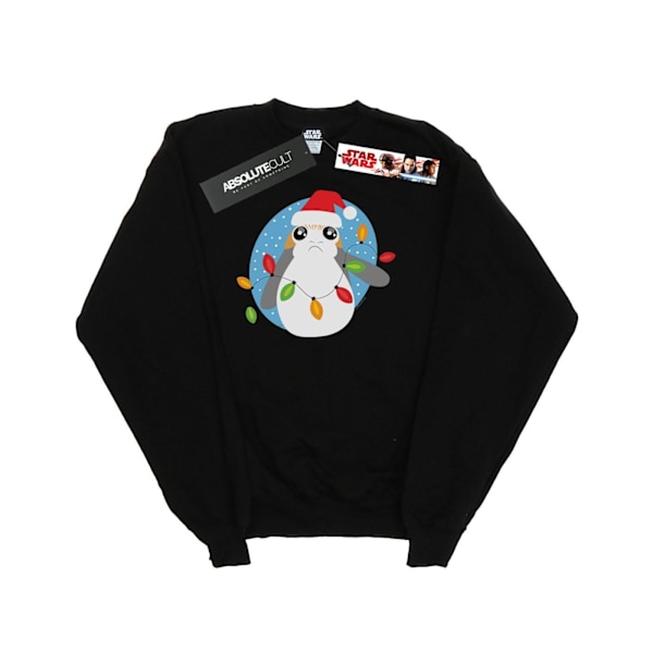 Star Wars Boys The Last Jedi Porg Julbelysning Sweatshirt 7 Black 7-8 Years