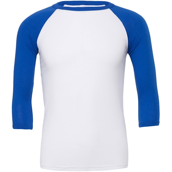 Canvas Herr 3/4 Ärms Baseboll T-Shirt M Vit/True Royal White/True Royal M