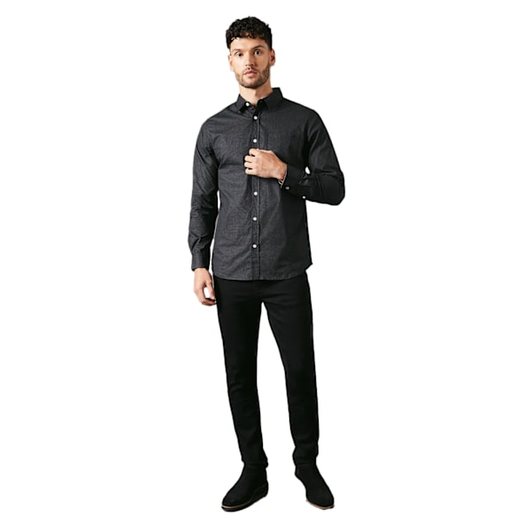 Maine Herr Octo Geometrisk Långärmad Skjorta M Svart Black M