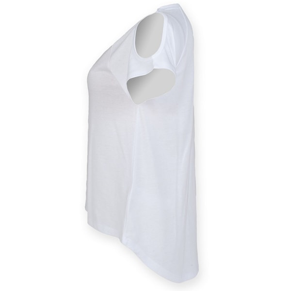 Skinni Fit Dam/Kvinnor Drop Tail T-Shirt 18 UK Vit White 18 UK