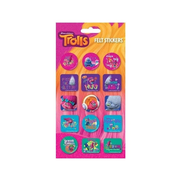 Trolls Filtfigurer Klistermärkesark En Storlek Flerfärgad Multicoloured One Size