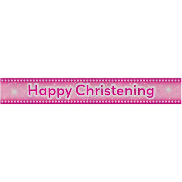 Amscan Holografisk Dopbanner 2,7m Rosa Pink 2.7m