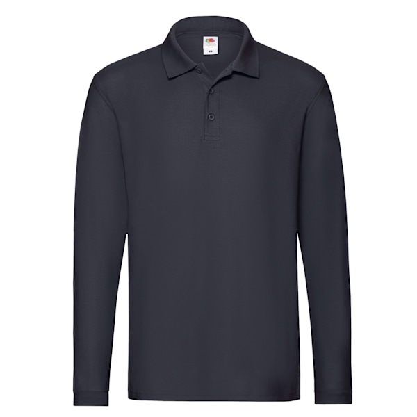 Fruit of the Loom Premium Pique långärmad poloskjorta M Deep Navy M