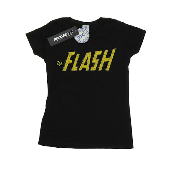 DC Comics Dam/Kvinnor Flash Crackle Logo Bomull T-shirt XXL B Black XXL