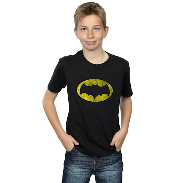 DC Comics Boys Batman TV-serie Distressed Logo T-shirt 9-11 år Black 9-11 Years