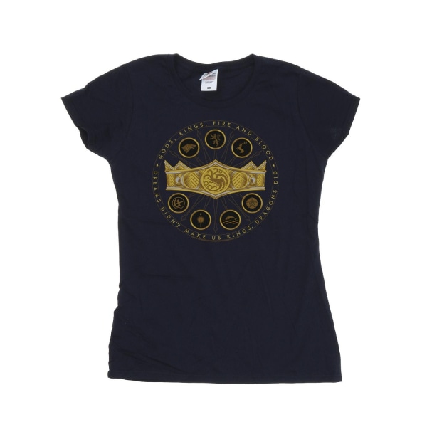 Game Of Thrones: House Of The Dragon Dam/Damer Gods Kings Fire And Blood Bomull T-shirt XL Marinblå Navy Blue XL