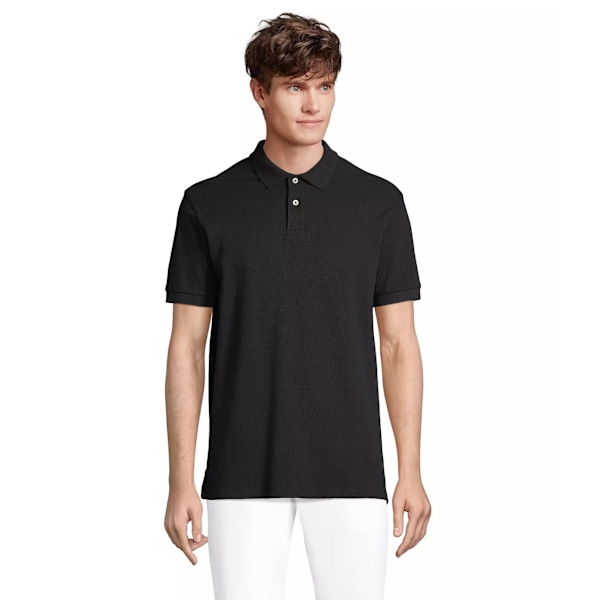 SOLS Unisex Vuxen Pacific Pique Två-Nålssöm Polotröja L Black L