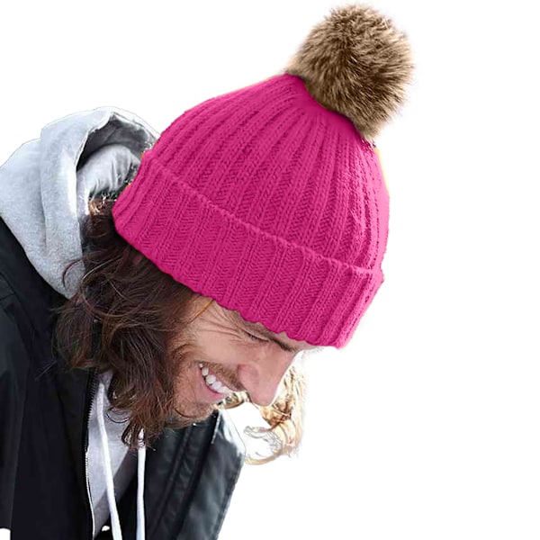Beechfield Unisex Cuffed Design Vinterhatt En Storlek Fuchsia Fuchsia One Size