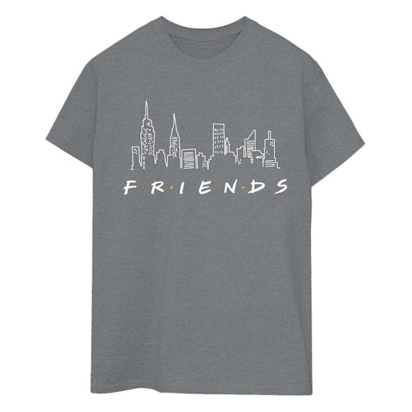 Friends Dam/Damer Skyline Logo Bomull Boyfriend T-Shirt S D Dark Heather Grey S