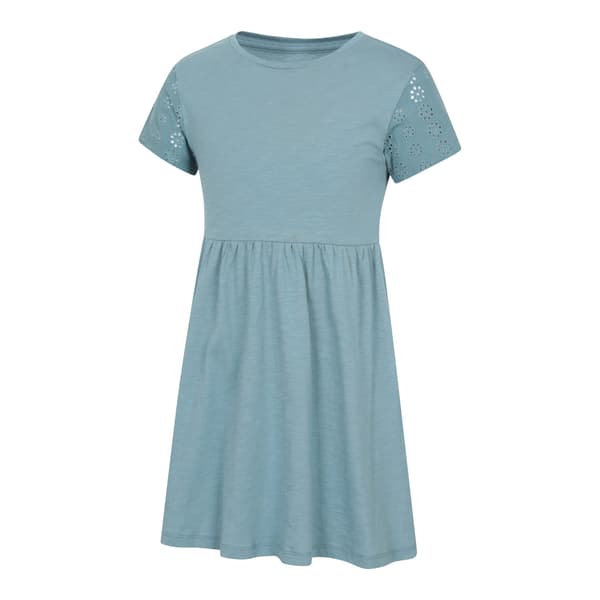 Mountain Warehouse Flickor Izzy Broderie Ärm Klänning 7-8 År L Light Blue 7-8 Years