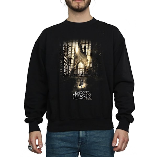 Fantastiska vidunder Mäns film affisch tröja XL svart Black XL