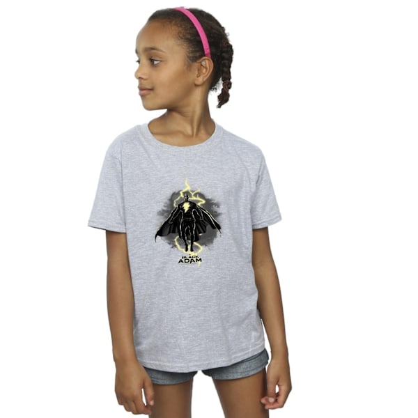 DC Comics Girls Black Adam Hovering Bolt Bomull T-shirt 7-8 år Sports Grey 7-8 Years