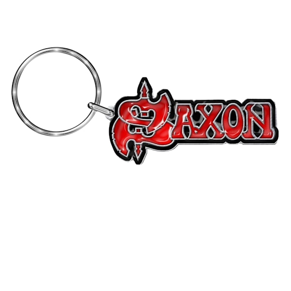 Saxon emaljerad logotyp nyckelring One Size Röd/Svart Red/Black One Size