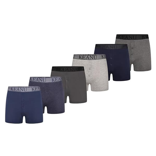 Keanu Herr Enfärgade Boxershorts (6-pack) M Blå Blue M