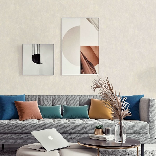 World Of Wallpaper Luxe Collection Betong-Effekt Vinyl Texturerad Beige/Gold 10m x 0.5m