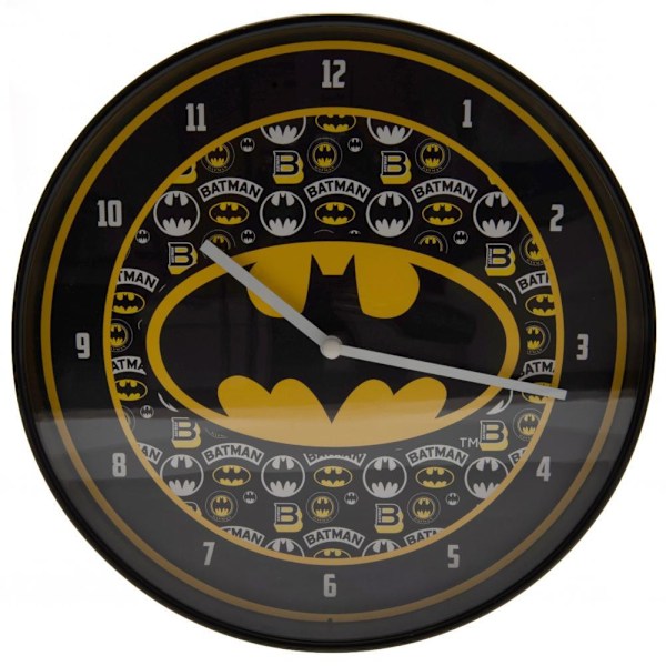 Batman logotyp väggklocka One Size Svart/Gul Black/Yellow One Size