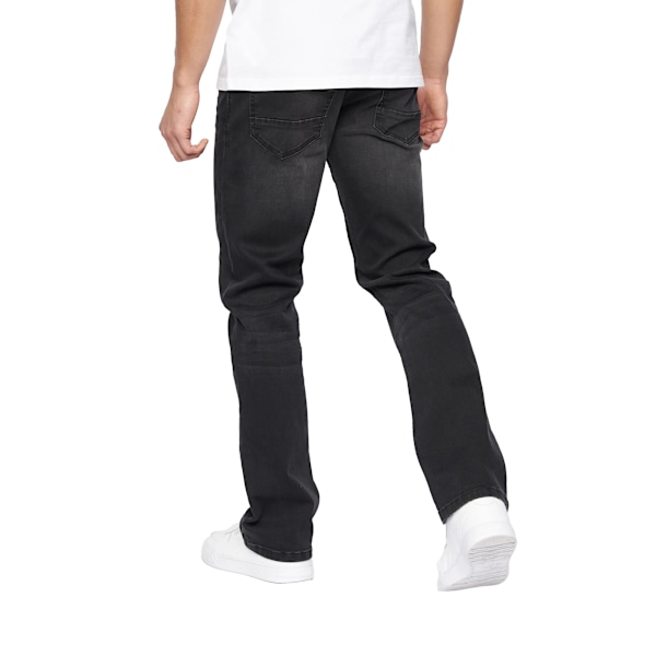 Crosshatch Herr Winsbury Bootcut Jeans 30R Svart Tvätt Black Wash 30R