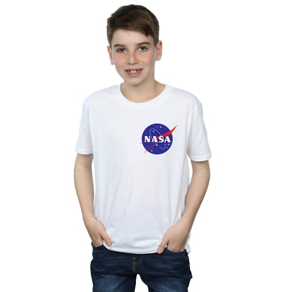 NASA Boys Classic Insignia Chest Logo T-Shirt 7-8 år Vit White 7-8 Years