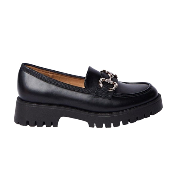 Faith Dam/Dam Nix Diamante Snaffle Loafers 7 UK Svart Black 7 UK