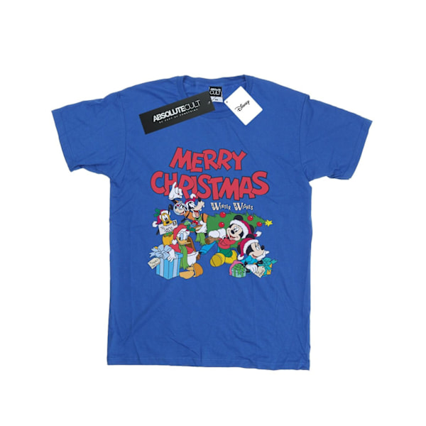 Disney Dam/Damer Mickey Och Vänner Vinterönskningar Bomull Boyfriend T-Shirt S Royal Blue Royal Blue S