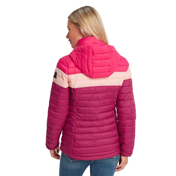 TOG24 Dam/Dam Garriston Färgblock Vadderad Jacka 16 UK Raspberry/Magenta Pink 16 UK