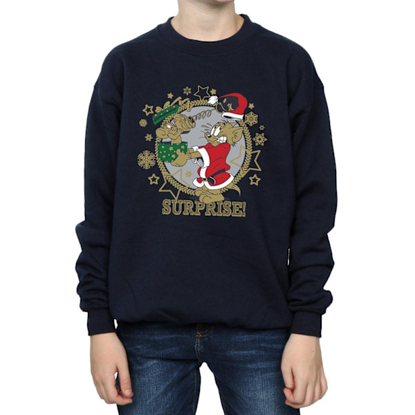 Tom And Jerry Boys Julöverraskning Sweatshirt 7-8 År Marinblå Navy Blue 7-8 Years