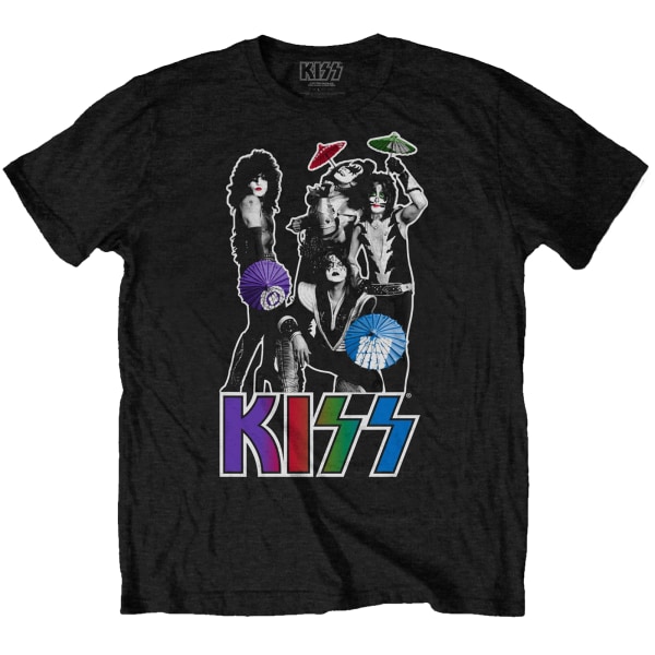 Kiss Unisex Vuxen Paraply T-Shirt i bomull XXL Svart Black XXL