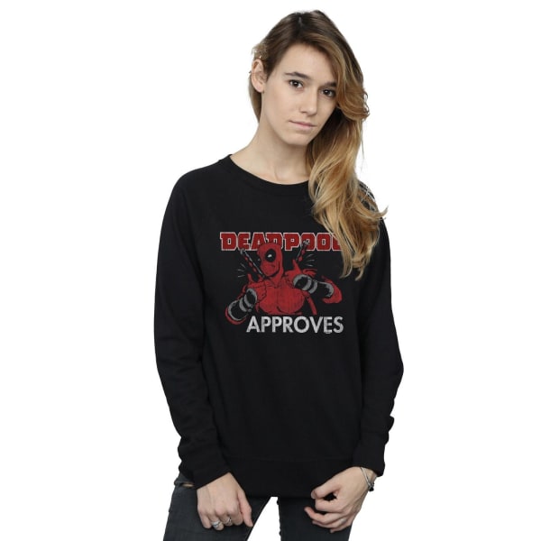 Marvel Womens/Ladies Deadpool Approves Sweatshirt S Svart Black S