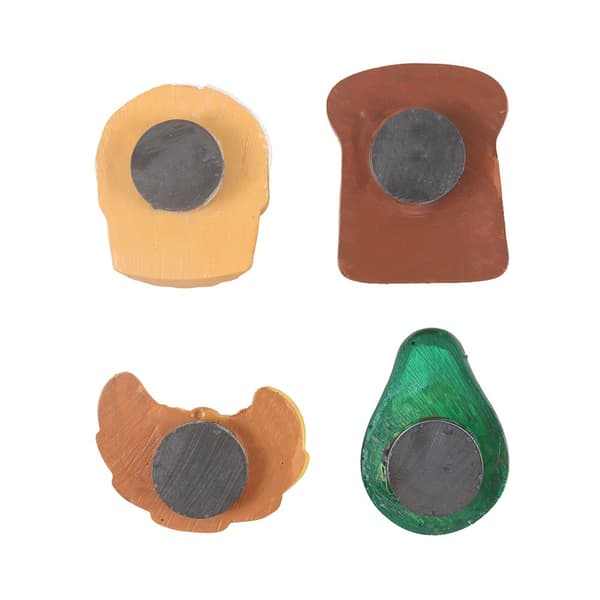 Something Different Brunch Club Kylskåpsmagnetset (4-pack) Multicoloured One Size