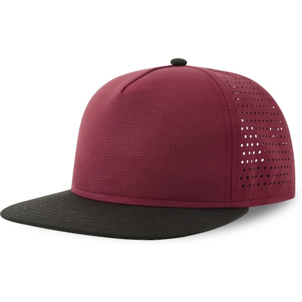 Atlantis Unisex Adult Bank 5 Panel Recycled Snapback Cap One Si Burgundy/Black One Size