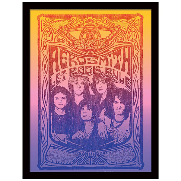 Aerosmith Let Rock Rule Print 40cm x 30cm Gul/Lila Yellow/Purple 40cm x 30cm