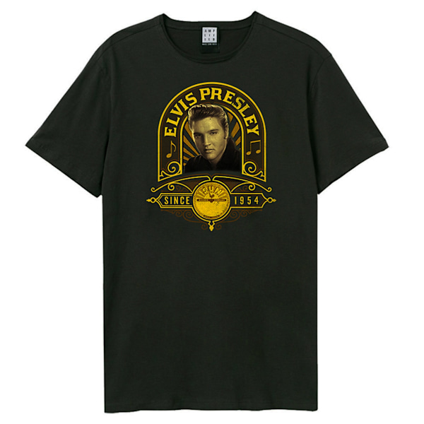 Amplified Unisex Adult Studio Portrait Sun Records & Elvis T-shirt Charcoal XS