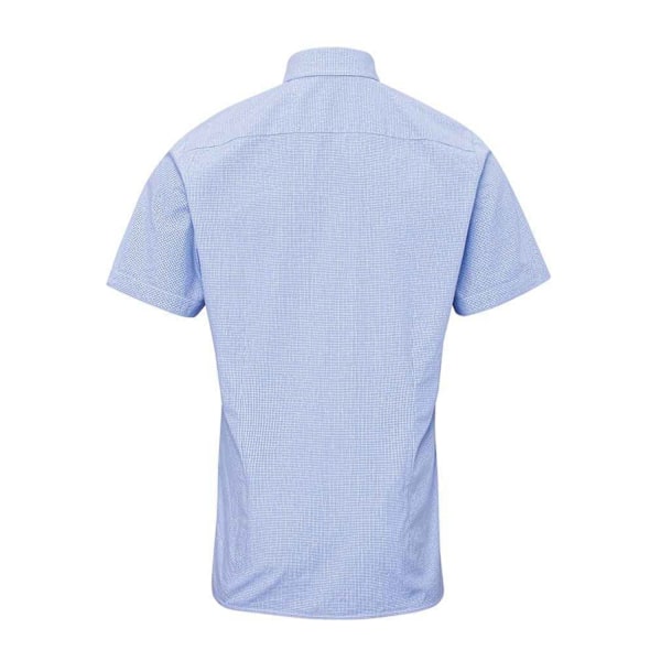 Premier Herr Gingham Bomull Kortärmad Skjorta XXL Ljusblå/ Light Blue/White XXL