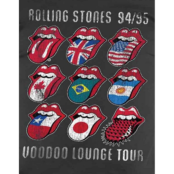 The Rolling Stones Unisex Adult Voodoo Lounge Tongue T-Shirt S Charcoal Grey S