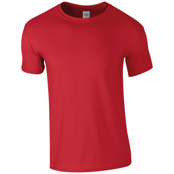Gildan herr kortärmad mjuk t-shirt L röd Red L